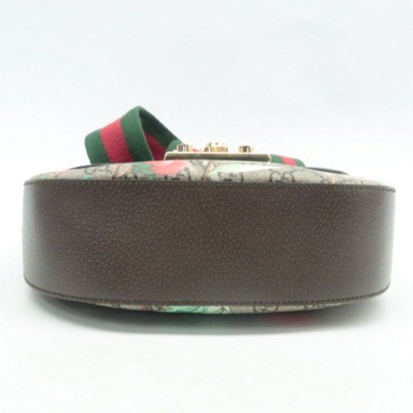 100% Authentic Gucci Padlock Brown & Multicolor Canvas Shoulder Bag - Picture 5 of 12